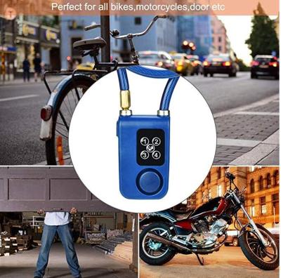 China Other Bike Accessories Supplier Electronic Keyless Locks Waterproof Vibration Sensor Cable Alarm Motorcycle 4 Digit Lock for sale