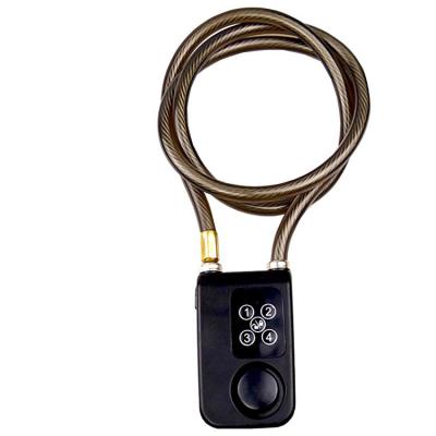 China Motorcycle 4 Degree Security Alarm Cable Motorbike Digital Kick Scooter Remote Control Waterproof Outdoor Bicycle Locks for sale