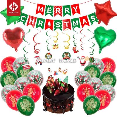 China PARTY Merry Christmas Banner Bobo Balloon Set Spiral Christmas Xmas Party Set Decorations for sale