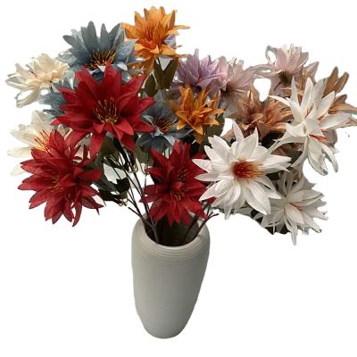 China Modern small claw chrysanthemum wedding simulation flower row of flowers wedding hall ceiling hotel props decoration fake flowers for sale