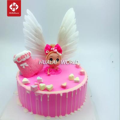 China Feather + wire feather wing with flags dessert table decorated with feather cake decoration supplies for sale