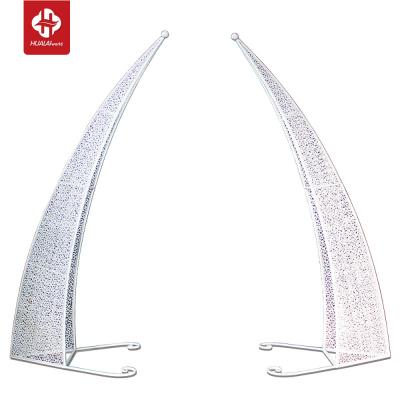 China New modern iron wedding arch wedding entrance step layout props outdoor decorative ox horn door flower gate for sale