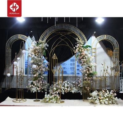 China 2022 New Yongyu Modern Romantic Wedding Arch Props With Crystal Beads On Stage Bottom for sale