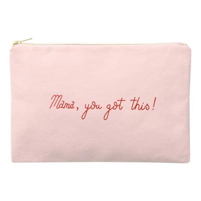 China Fashion Wholesale Promotional Bulk Canvas Travel Pouch Luxury Waterproof Women Makeup Pink Custom Cosmetic Canvas Bag With Zipper for sale