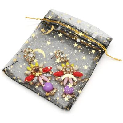 China Other Wholesale Custom Promotional Organza Drawstring Storage Pouch Bag Reusable Gift Packaging Bag With Moon for sale