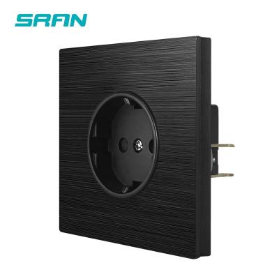 China With 1.4mm Iron Plate / With Mounting AC 110~250V 16A Wall Mirror Aluminum Alloy Panel EU Standard French Claw SRAN Power Socket Full AC Power Socket for sale