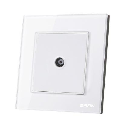 China Single Convenient Tempered Glass Electric Satellite TV Wall Outlet for sale