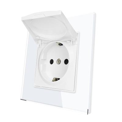 China With 1.4mm Iron Plate / With Holder Claw Sran Eu Standard Cover Light Smart Home Socket Waterproof Wall Socket for sale