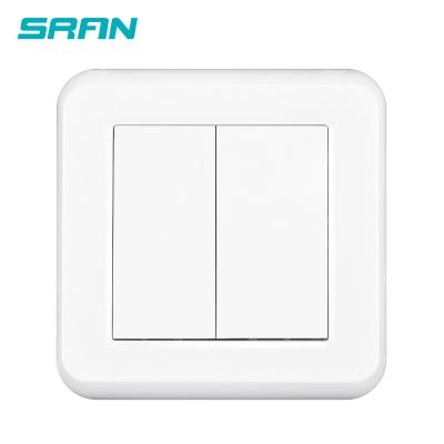 China White Black PC Type Wall Sran 2gang Wall Switch Gold Color PC Switch A6-T1UK3 for sale