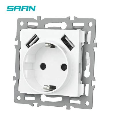 China With 1.4mm Iron Plate / With Mount Claw SRAN Germany USB Plug DIY White Plastic Materials With EU Iron Claw Standard FGT01-GR01 for sale