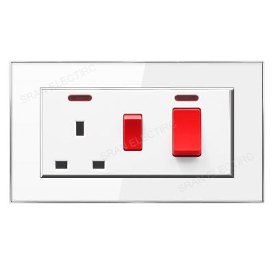 China Modern Style 146 Sound Cooker Switch 45A Switch 146*86mm UK Standard Socket for sale