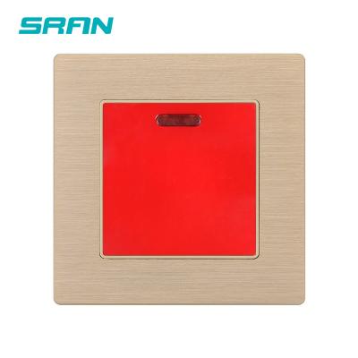 China Modern Type 86 Aluminum Alloy 45A Light Push Button Switch Wall Noise Style Sran Hotel Electric Wall Switch for sale