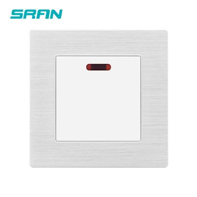 China Modern Type 86 Aluminum Alloy Push Button Switch 20A Wall Sound Style Sran Electrical Wall Switch for sale