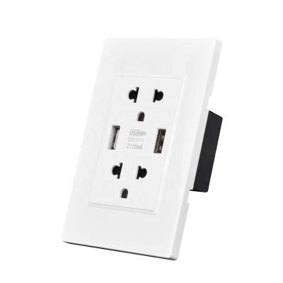 China Hot Selling Dual USB Ports SRAN Thailand Socket 5V 2.1A/3.1A Dual Charging Thailand Switches for sale