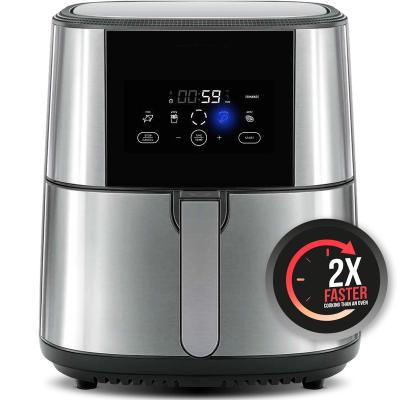 China Large Electric Air Fryer Touch Screen Digital Cookers Heat Protection Function Hot Air Fast Quiet Air Fryers With Safe Basket for sale