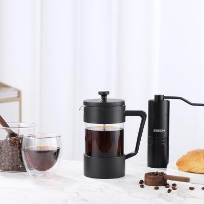 China Viable Coffee Manual Glass Tea Machine Household Coffee Grinder Heat Resistant French Press Coffee Maker for sale