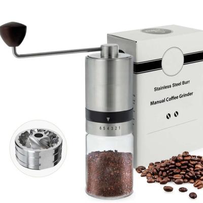 China Modern Multifunctional Portable Hand Crank Manual Coffee Grinder Stainless Steel Burr Coffee Makers For Travel for sale