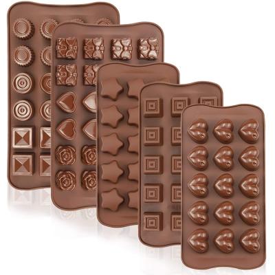 China Multi Shapes 3D Silicone Chocolate Mold Non Viable Stick For Jello Gummy Truffles for sale