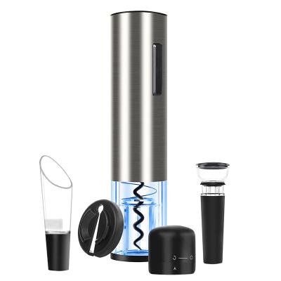 China Customized USB Rechargeable Automatic Refillable Opener Set Kit Electric Wine Beer Bottle Opener With Champagne Stopper for sale