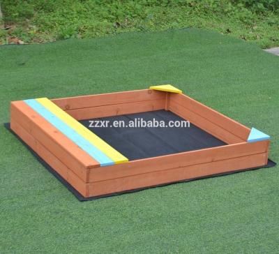 China Outdoor Playset XRSB-003 Wooden sand pit ,2 kids 1 sandbox,wooden sandbox for sale