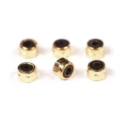 China Gold Copper Self Locking Nuts Anti-loose Fingerboard Locknuts for sale