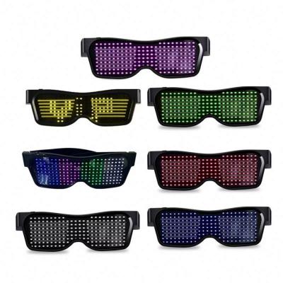 China New 2021 Fashion Party App Control USB RGB Magic Hot Selling Rechargeable Flashing Lead Glasses for sale