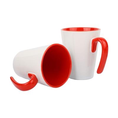 China Wholesale Promotional Disposable Cheap Disposable Sublimation Printing Custom Ceramic Mug With Handle for sale