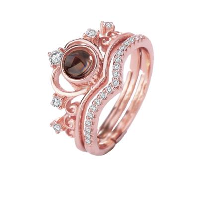 China 2021 new TRENDY I love you Ring With Cz Tongue Setting 100 Sterling Silver Jewelry Rose Gold color for sale