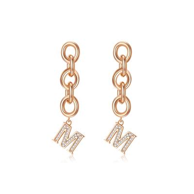 China TRENDY Personalized Gold Alphabet Letter M Earrings Stainless Steel M Hoop Earrings For Mom for sale