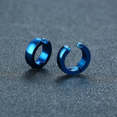 China Hiphop Hip Hop Jewelry 4mm Multiple Colors Mens Stud Earrings Stainless Steel Circle Earring Clips for sale