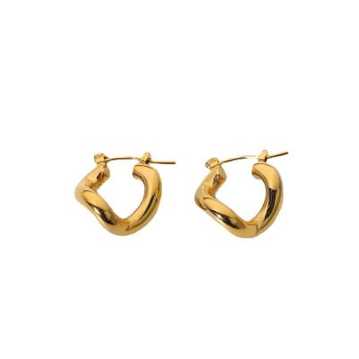 China Hiphop 2021 Fashion Stud 18K Earring Stainless Steel Irregular Gold Plated Earrings For Women for sale