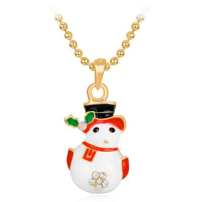 China Cute Christmas Enamel Snowman Christmas Gift Jewelry Pendant Charms Pendant with Gold Plated for sale