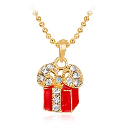 China Fashion Cartoon Christmas Jewelry Korean Enamel Pendant Children's Gift Style Pendant Necklace for sale