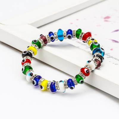 China Hot Selling Custom BOHEMIA Devil Jewelry Gold Plated Eye Crystal Bracelets Beads Bohemian Bead Bracelets for sale