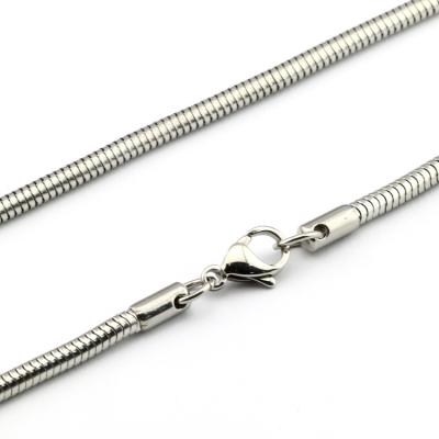 China Wholesale 1.2mm-7mm CLASSIC Round Stainless Steel Snake Chain Necklace For Men For Custom for sale