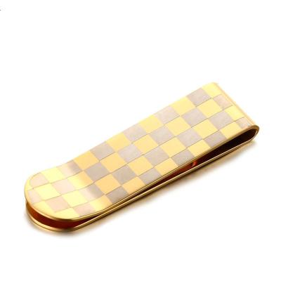 China Trendy Polished Stainless Steel Mens Mosaic Tops Gold Plating IP Link Clip Jewelry Grid Link Clips for sale