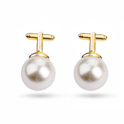 China Ladies Pearl Cufflinks Hot Selling Cufflinks Men's Women and Ladies Business Shirts Jewelry Metal Pearl Accessories for sale