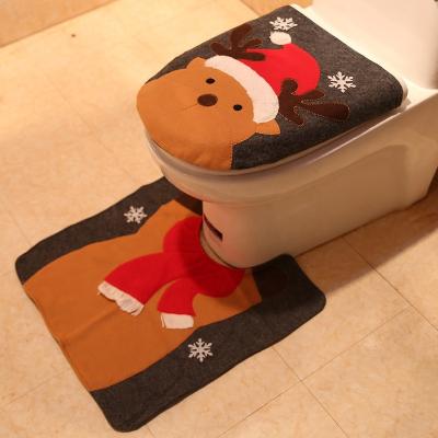 China Party Supplies Wholesale Bathroom Decor Home Toilet Seat Cover And Cover Navidad Ornaments Christmas Decoration for sale