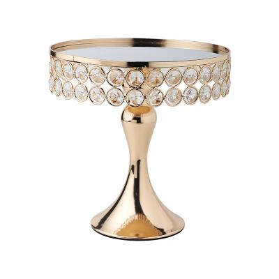 China Antique Gold Metal Cake Stand Round Cupcake Stands Wedding Birthday Party Dessert Cupcake Pedestal Dish Home Decor for sale