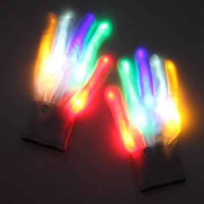 China Party Supply Neon Praise Flashing Light LEDGloveS Nylon Light Up Cool Glove Fun Toys for sale