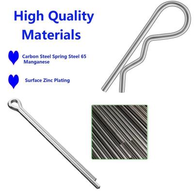 China 300pcs Industrial Galvanized Steel Cotter Pin Hair Pin Hitch Pin Staples Fastener Fitting Assortment for sale