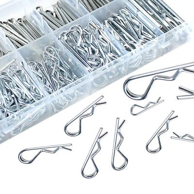 China 300PCS Industrial Cotter Hairpin Assortment Kit, Snag Resistant Galvanized Steel Pins, Multiple Sizes R-Clip Fastener for Small Engine for sale