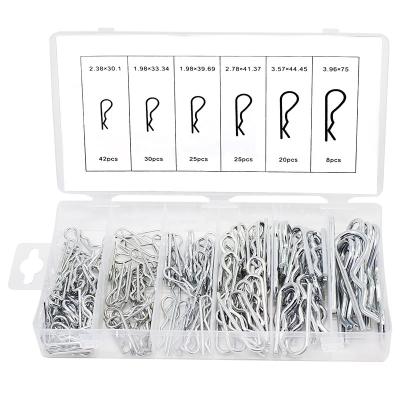 China Industrial Snag Pin Clips Fastener Hair Clip Set of 150Pcs Cotter Hairpin Assortment Kit R Cotter Pins Clips Zinc Plated for sale