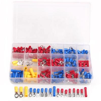 China 300PCS Wire Connecting Assorted Electrical Wire Crimp Assortment Connectors Insulated Waterproof Ring Spade Fork Butt Terminals Kit for sale