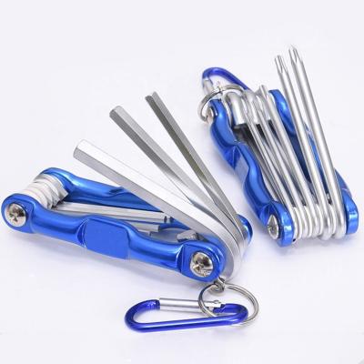 China 6pcs Portable Aluminum Folding Bracket Allen Bewitch Head Set With For Bike Repair for sale