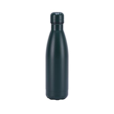 China 500ml powder coating cola water bottle sustainable leak proof dark green water bottle sealed stainless steel for sale