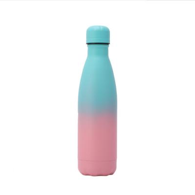 China Sustainable 500ml Gradient Powder Coating Water Bottle Wholesale Insulated Stainless Steel Custom Logo Water Bottle for sale