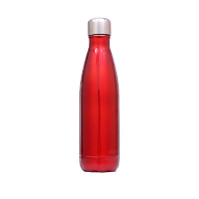 China Sustainable Shiny Red Stainless Steel Double Wall Food Grade Bottle 500ml Thermal Juice Bottle for sale