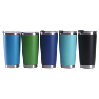 China Disposable Double Wall Travel Tumbler Cup 20oz Stainless Steel Vacuum Insulated Tumbler With Lid for sale