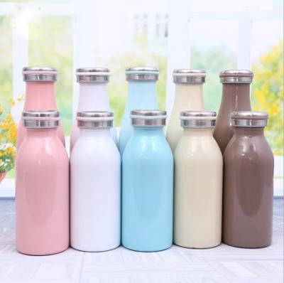 China Sustainable Wholesale Milk Bottle Shape Stainless Steel Bottle With Custom Logo for sale